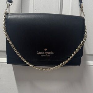 Kate Spade Purse Crossbody Shoulder Black with Gold Chain Madison Willow